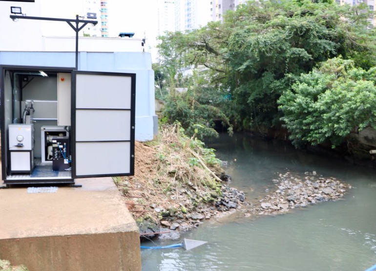 Iniciaram os testes com aplicação de Nanobolhas no Rio Marambaia