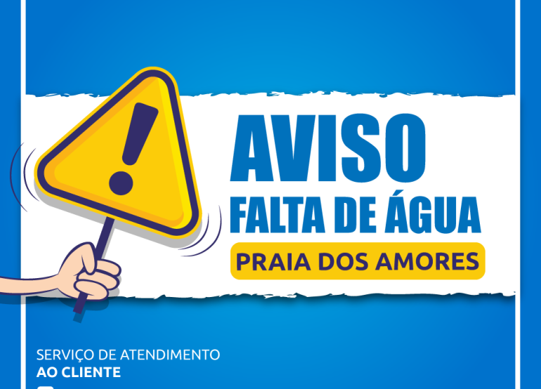 Praia dos Amores poderá ter falta de água nesta terça-feira