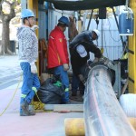 Obra do Emissário na Avenida Atlântica, em frente à Rua 2001