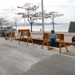 Obra do Emissário na Avenida Atlântica, em frente à Rua 3900