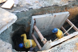 Obra interligação rede Rua Canelinha - Bairro dos Municípios
